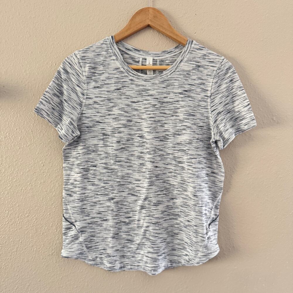 Lululemon Long Distance Short Sleeves Tiger Space Dye black White T-shirt